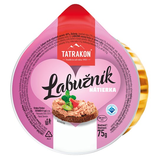 Tatrakon Labužník mäsový krém so syrom a s pečeňou 75 g