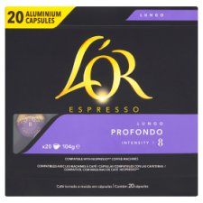 L'OR Espresso Profondo Int. 8 - 20 Aluminium Capsules Compatible with Nespresso® Disc. Machines