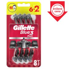 Gillette Blue3 Nitro Men's Disposable Razors 6+2