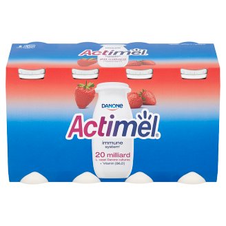 Danone Actimel Jogurtové mlieko s vitamínmi B6 a D - jahodové 8 x 100 g