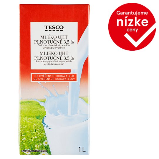 Tesco Whole Milk UHT 3.5% 1 L