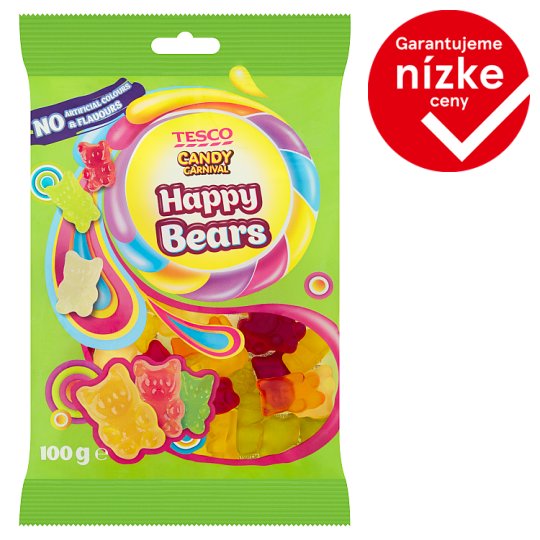 Tesco Candy Carnival Happy Bears želé cukríky s ovocnými príchuťami 100 g