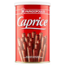 Papadopoulos Caprice Delicious Wafer Rolls with Hazelnut and Cocoa Cream 115 g