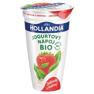 Hollandia Bio BiFi drink jahoda s mätou 230 g