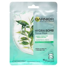 Garnier Skin Naturals textilná maska so zeleným čajom, 28 g