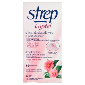Strep Crystal Voskové pásiky na epiláciu tváre a citlivých miest 20 ks
