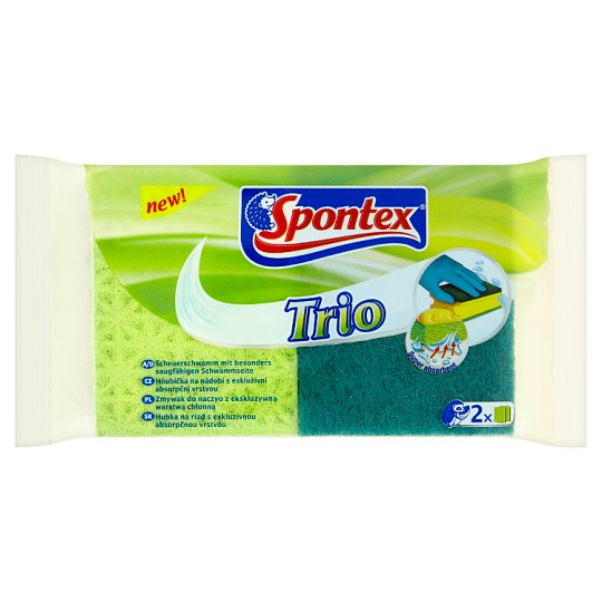 Spontex Trio hubka na riad s exkluzívnou absorpčnou vrstvou 2 ks