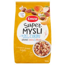 Emco Super Mysli Bez prídavku cukru chrumkavé ovocie & orechy 500 g