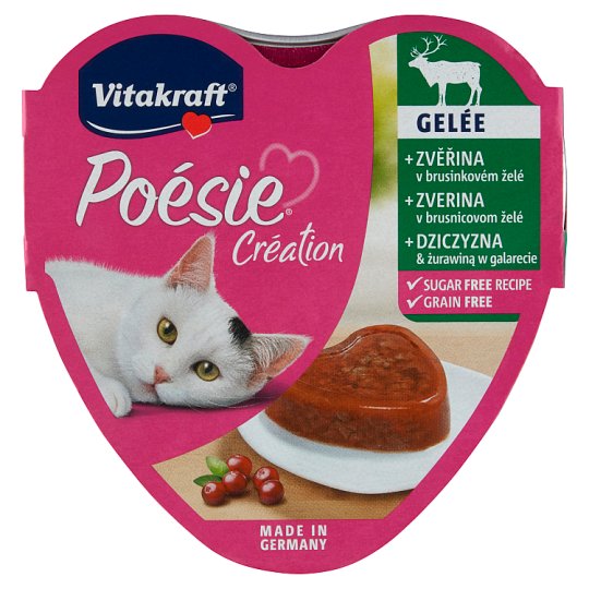 Vitakraft Poésie Gelée + zverina v brusnicovom želé 85 g