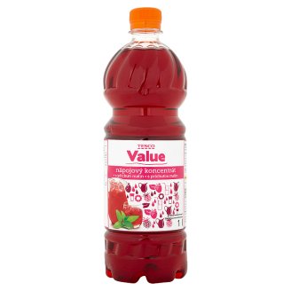 Tesco Value Nápojový koncentrát s príchuťou malín 1 l
