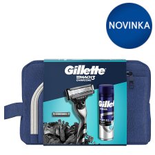 Gillette Darčeková Súprava: Holiaci Strojček Mach3, 1 Holiaca Hlavica, Series Gél 200 ml, Taštička