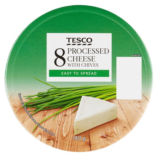 Tesco Roztierateľný tavený syr s pažítkou 8 x 17,5 g (140 g)