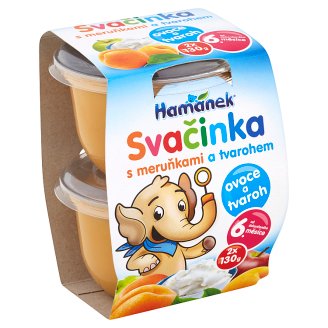 Hamánek Svačinka Dojčenská výživa s marhuľami a tvarohom 2 x 130 g