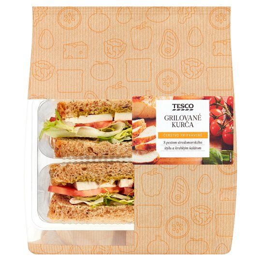 Tesco Toastový chlieb grilované kurča 149 g