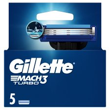 Gillette Mach3 Turbo Náhradné Holiace Hlavice Pre Mužov, 5 Kusov