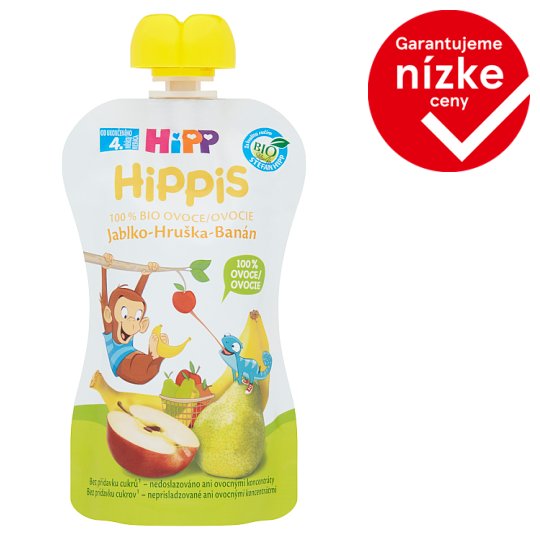 HiPP HiPPiS Bio 100 % ovocie jablko-hruška-banán 100 g
