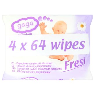 Gaga Premium Fresh vlhčené obrúsky parfumované 4 x 64 ks