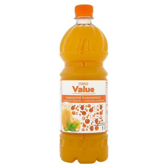 Tesco Value Nápojový koncentrát s príchuťou broskyne 1 l