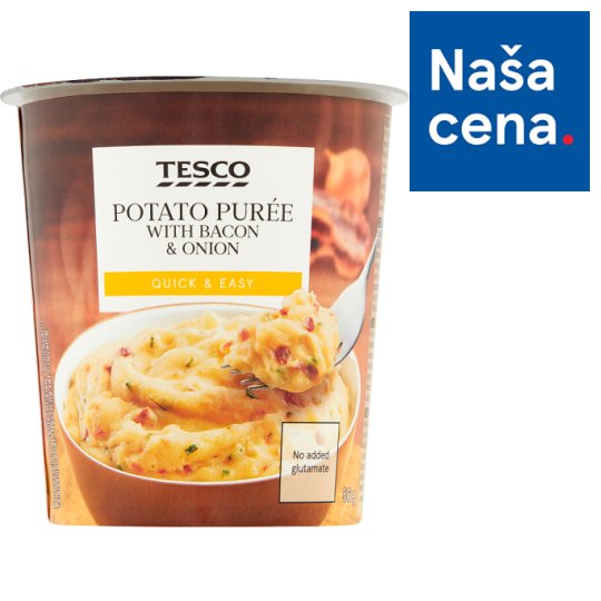 Tesco Zemiaková kaša s bravčovou slaninou a restovanou cibuľou 56 g