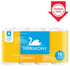 Harmony Comfort White Toilet Paper 2 Ply 16 pcs
