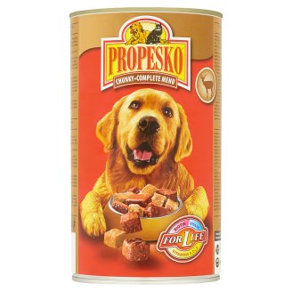 Propesko Kompletné krmivo pre dospelých psov kúsky so zverinou a hydinou v omáčke 1240 g