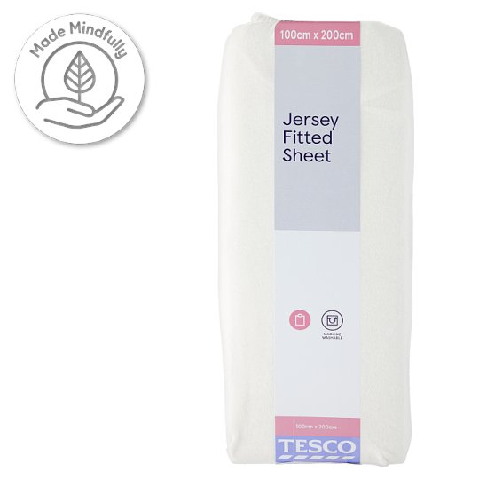 Tesco Jersey Fitted Sheet 100 cm x 200 cm Tesco Groceries