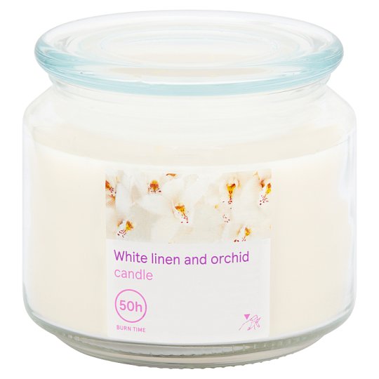 White Linen and Orchid vonná sviečka 302 g Tesco Potraviny