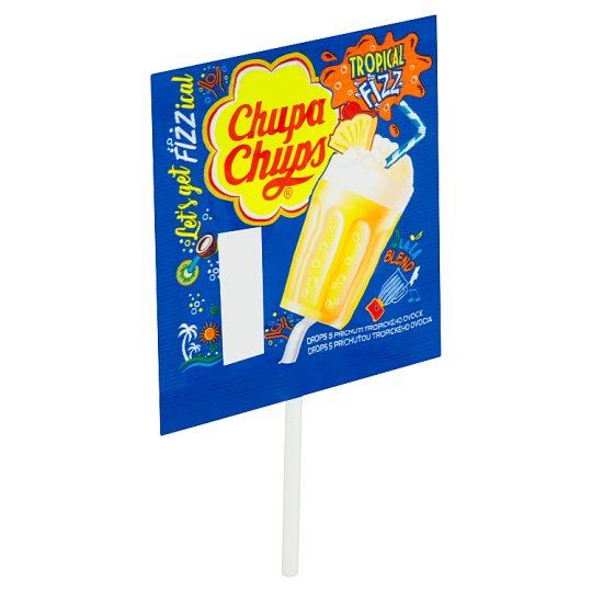 Chupa Chups Tropical Fizz Drops with Tropical Fruit Flavor 15 g Tesco