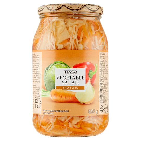 Tesco Zeleninový šalát v octovom náleve 850 g