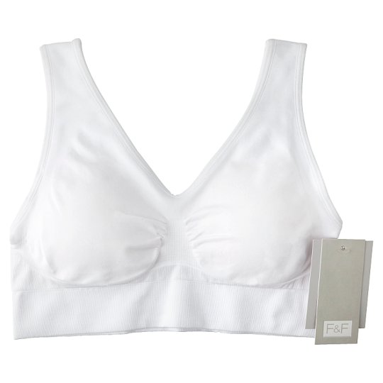 F&F Seamfree Crop Top 1 in a Pack, M, White - Tesco Groceries