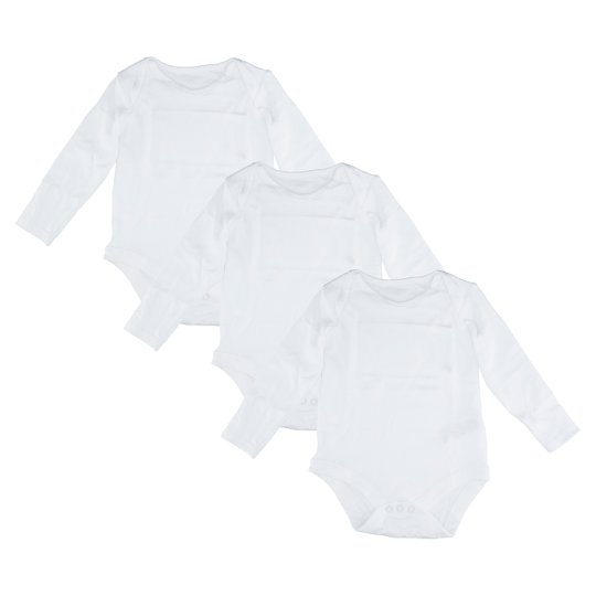 image 1 of F&F 3 Pack Long Sleeved White Bodysuit Size 9 To 12 Months