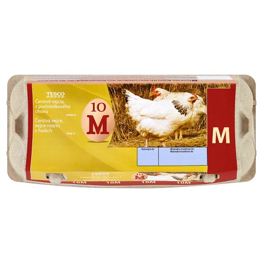 Tesco Čerstvé vajcia M 10 ks