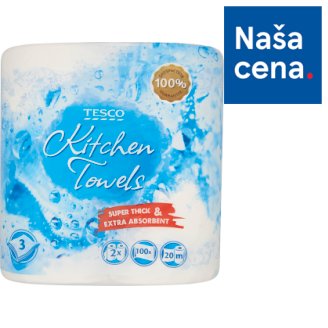 Tesco Kuchynské utierky 3 vrstvy 2 kotúče