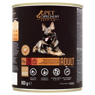 Tesco Pet Specialist Premium kompletné krmivo pre dospelé psy bohaté na kačacinu so srdciami 800 g