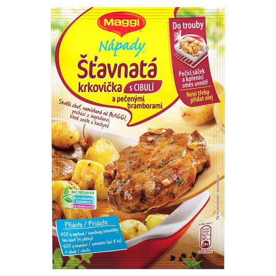 MAGGI Nápady Šťavnatá krkovička s cibuľou a pečenými zemiakmi vrecko 34 g