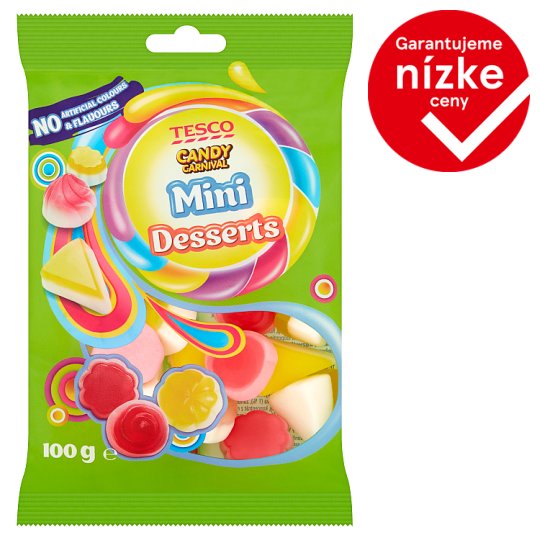 Tesco Candy Carnival Mini Desserts želé cukríky s ovocnými príchuťami 100 g