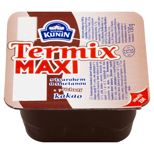 Mlékárna Kunín Termix maxi tvarohový dezert s príchuťou kakao 130 g