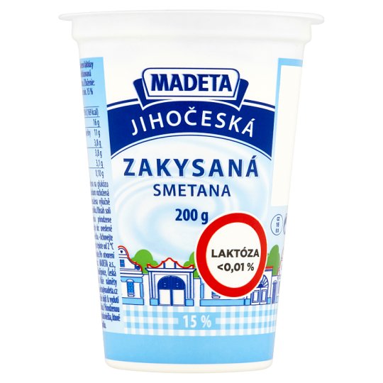 Madeta Jihočeská Kyslá smotana 15 % 200 g