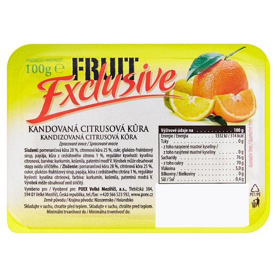 Fruit Exclusive kandizovaná citrusová kôra 100 g