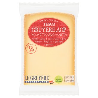 Tesco Gruyere AOP švajčiarsky plnotučný tvrdý syr z nepasterizovaného mlieka 195 g