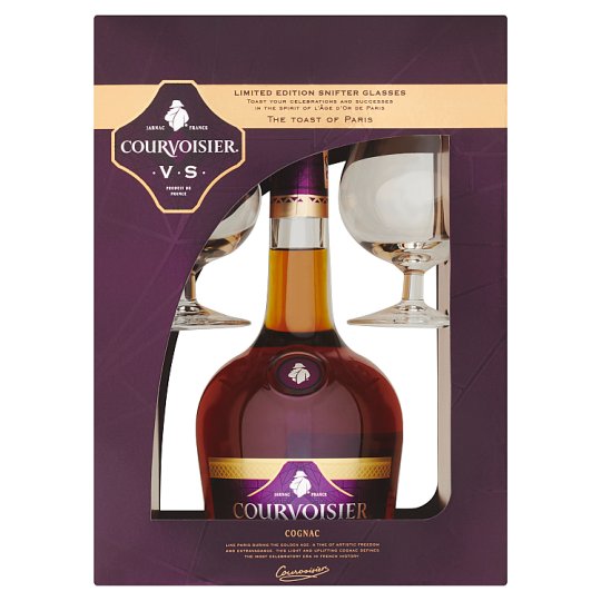 Courvoisier V.S. Cognac 2 Years 40% 0.7 L + 2 Glasses