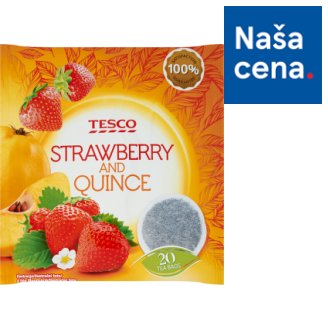 Tesco Ovocný čaj s príchuťou jahôd a duly aromatizovaný porciovaný 20 x 2 g