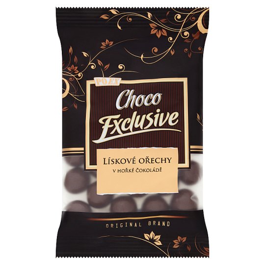 Poex Choco Exclusive Pražené jadrá lieskových orechov v horkej čokoláde 150 g