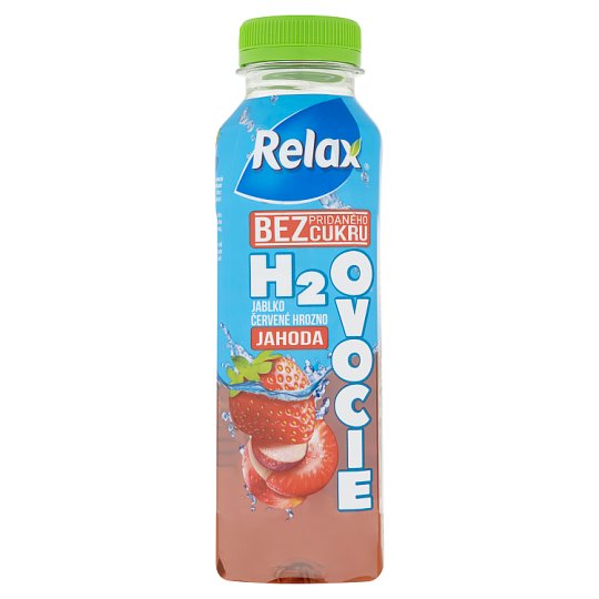 Relax H2Ovocie Jablko, červené hrozno, JAHODA 400 ml