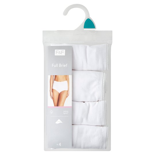 image 1 of F&F Full Brief 4 Pieces in a Pack, 42, White