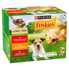 PURINA FRISKIES Adult with Beef, Chicken and Lamb in Juice 24 x 85 g