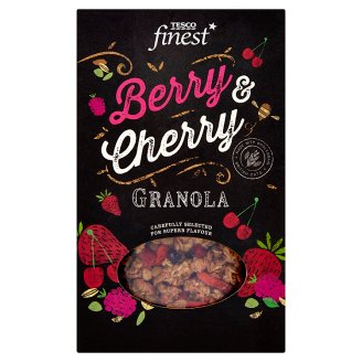Tesco Finest Zapekané müsli s mrazom sušeným ovocím, sladené akáciovým medom 500 g