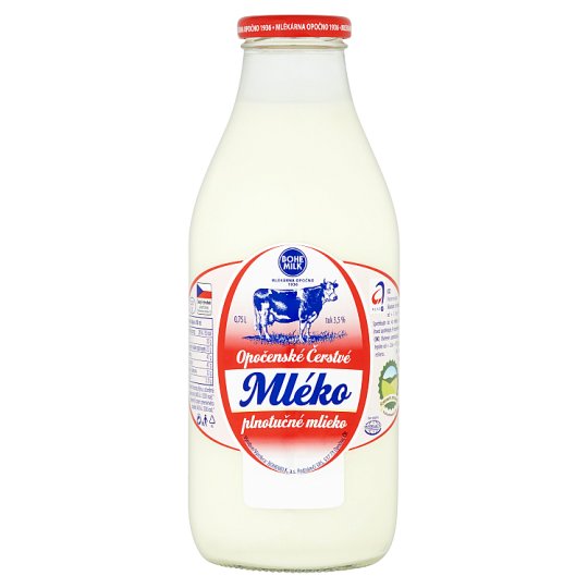 Bohemilk Opočenské čerstvé plnotučné mlieko 3,5 % 0,75 l