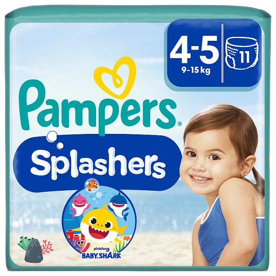 Pampers Splasher Baby Shark Size 4-5 Swim Nappies 11 Pack - Tesco Groceries