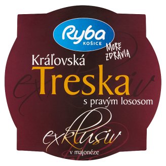 Ryba More Zdravia Exklusív Kráľovská treska s pravým lososom v majonéze 140 g